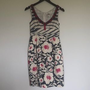 NANETTE LEPORE Embellished Silk/Linen Dress